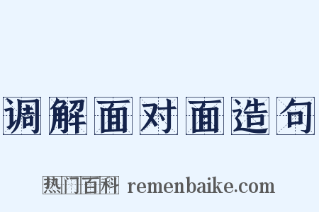 调解面对面造句是什么意思的图片
